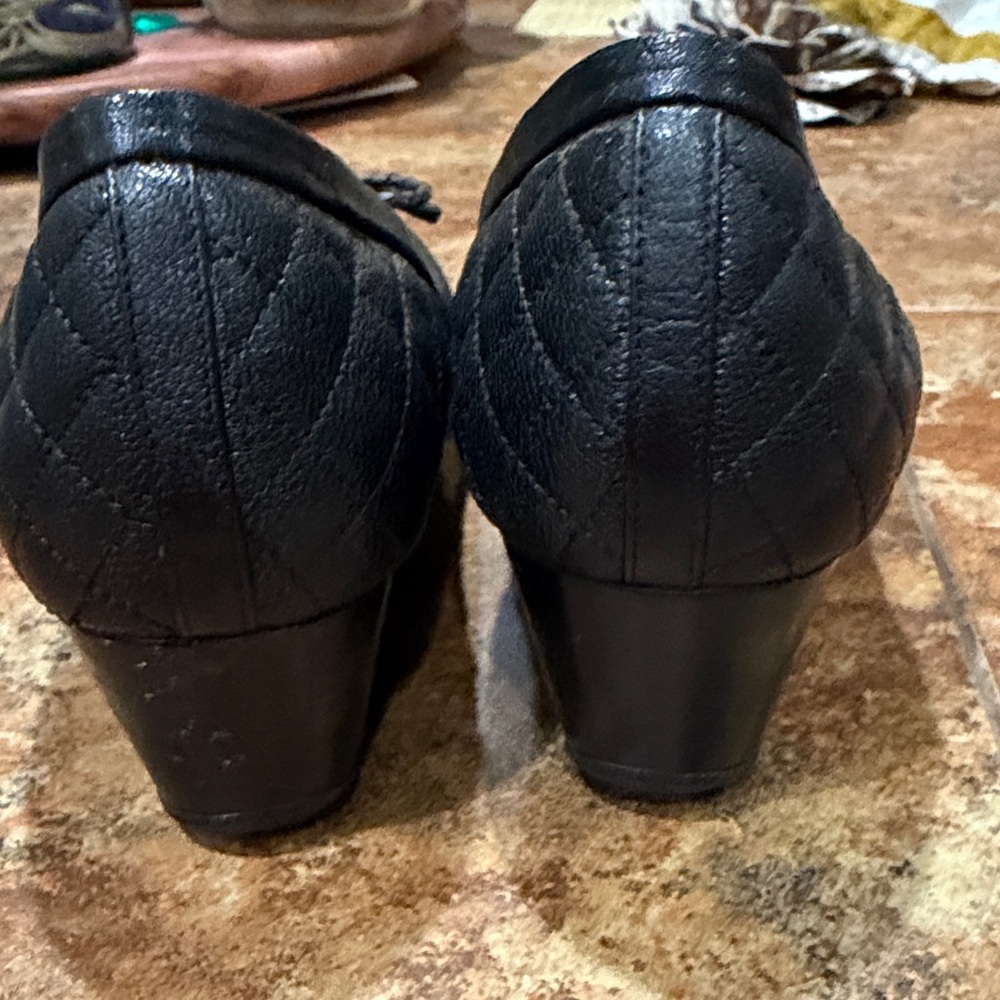 Cole Haan Women's Black and Tan Peep Toe Shoes lo - Picture 4 of 13